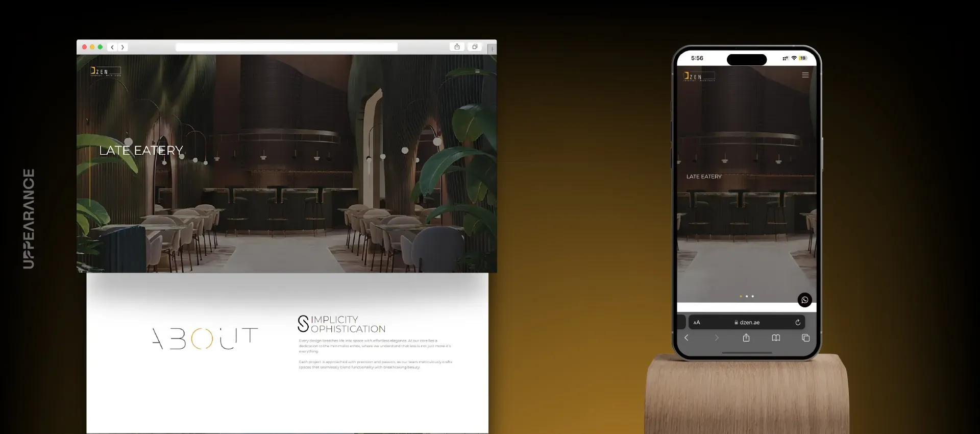 A Dzen project page on a desktop browser and a phone.